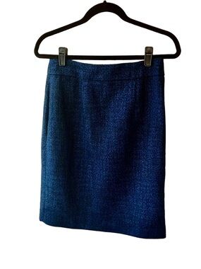 Banana Republic Navy Blue Tweed Pencil Skirt 129396 Size 4